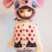 jiajiadoll-hand knitting- RED kitty and dots party III fits YoSD 1/6 BJD