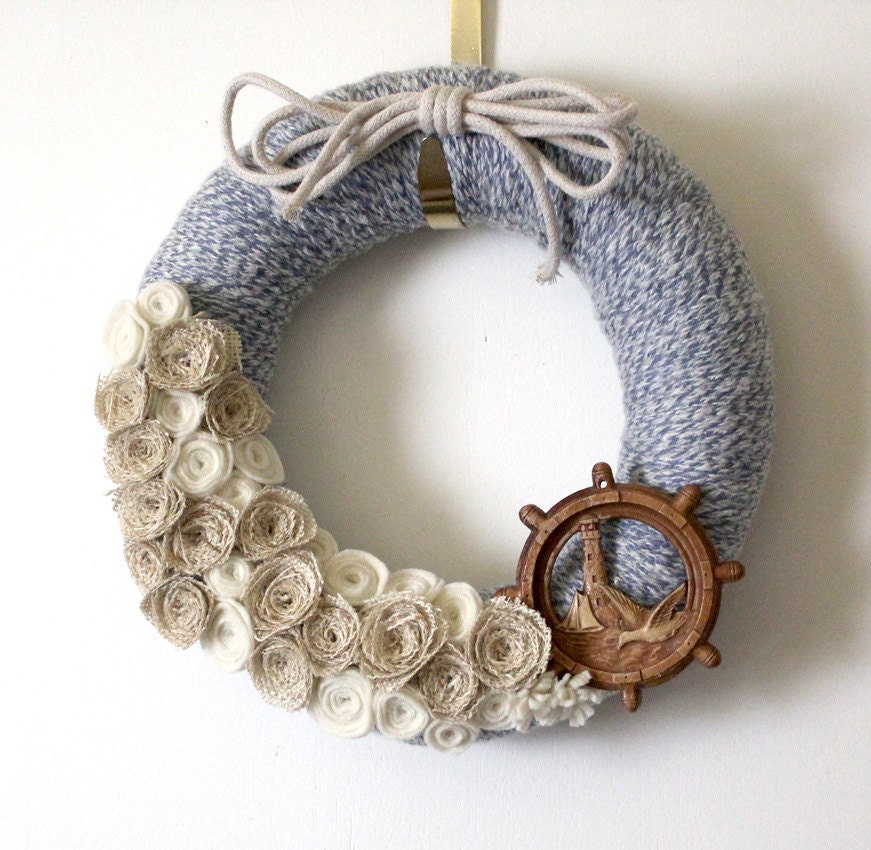Handmade Nautical Wreath - Come Sail Away, 12 inch