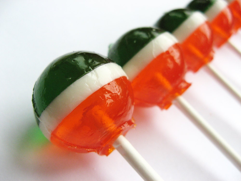 Irish flag lollipops - 6 pc - MADE TO ORDER