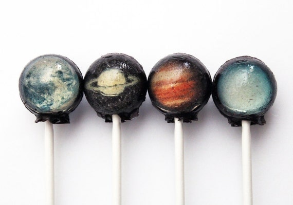 Planets solar system space ball style hard candy lollipop - 10 pc. - SHIPS NOVEMBER 1