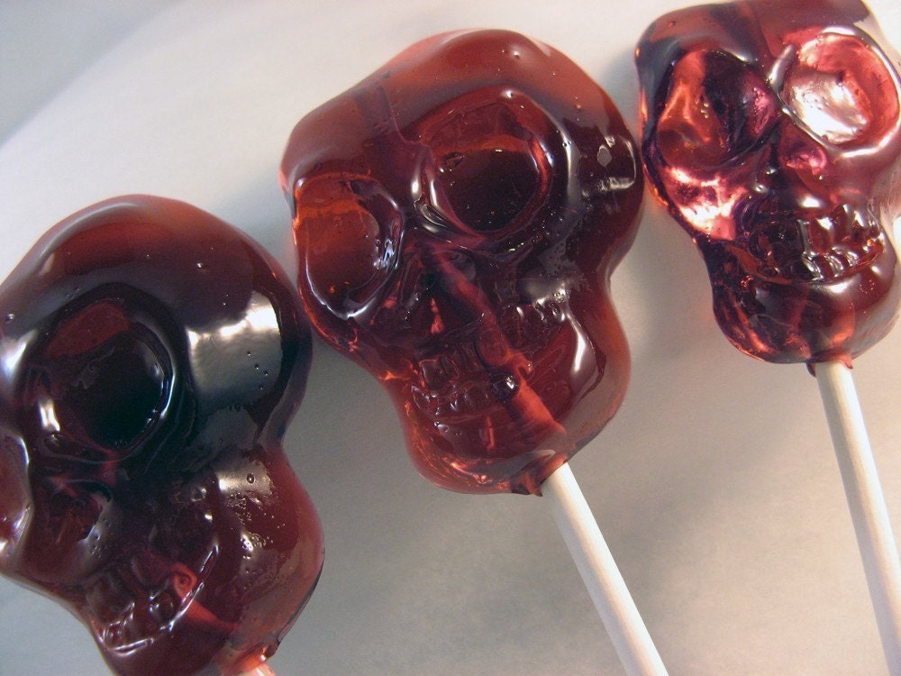 Bloody skull lollipop favors - 6 pc. - MADE TO ORDER