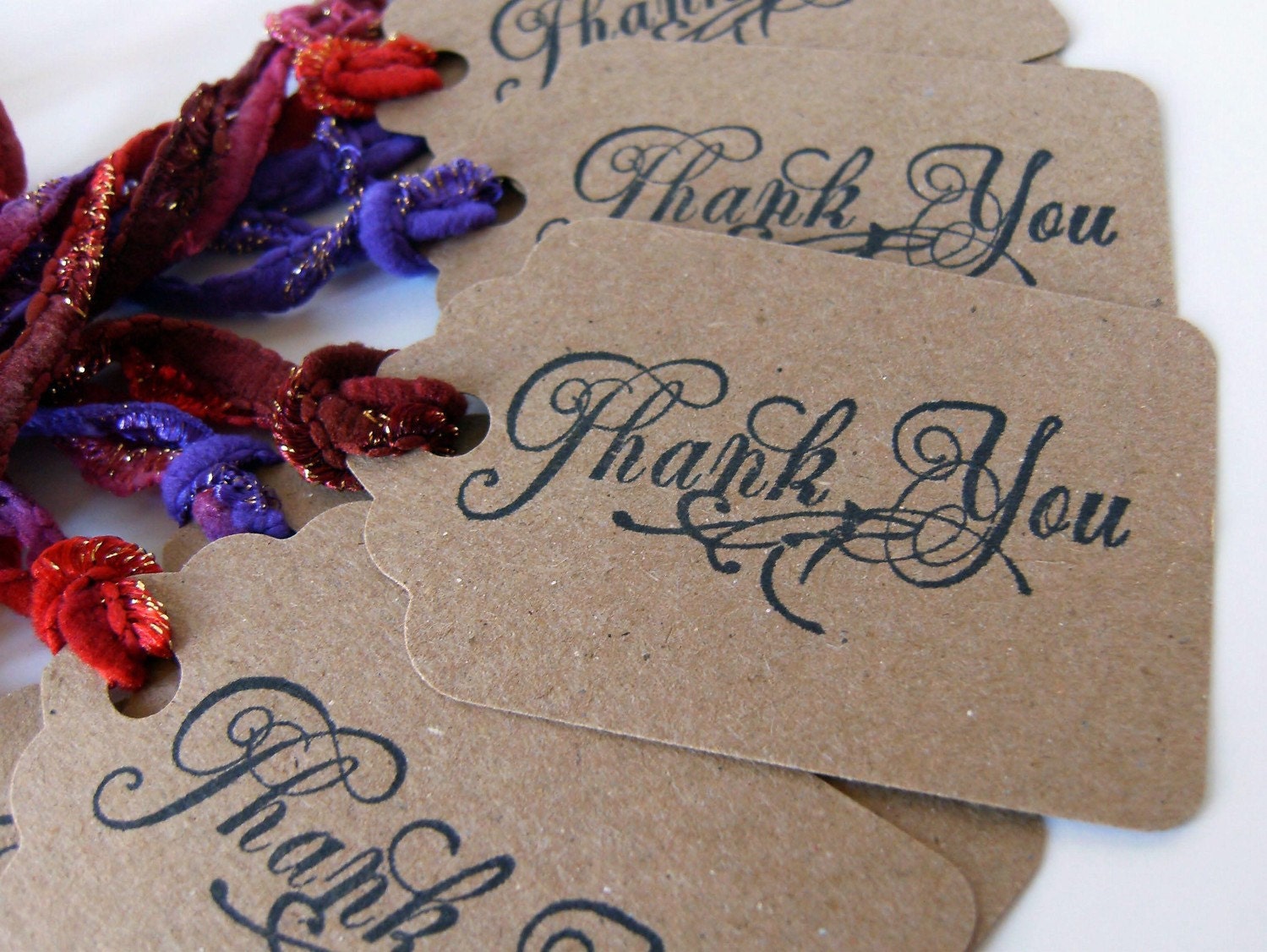 Gift Tags - Elegant Thank You - Kraft (Set of 8)