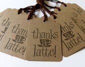 Gift Tags - Thanks a Latte - Kraft (Set of 20)