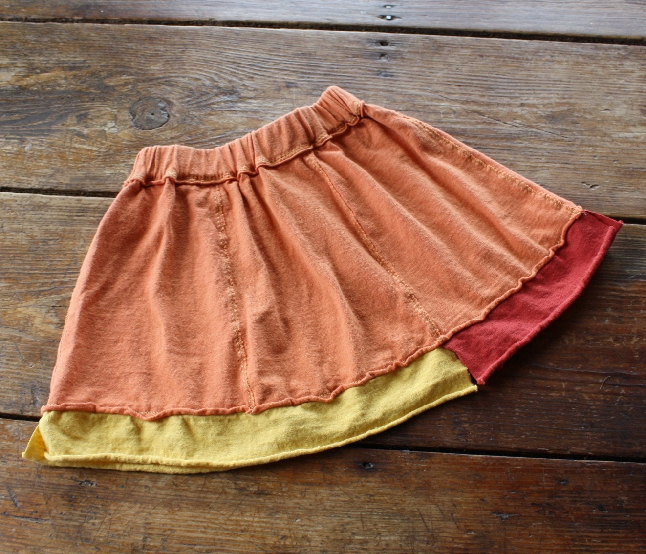 Organic Spinny Skirt--carrot orange