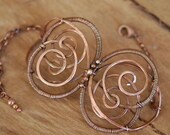 Artisan Copper Bracelet - Butterfly, Wire Wrapped, Handmade
