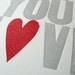 Live What You Love Letterpress Print Special Edition (Gray with red heart)