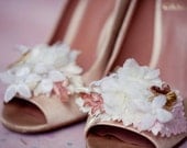Bridal shoe clips, shoe clips, flower shoe clips, Rosie Ships in 1 Month