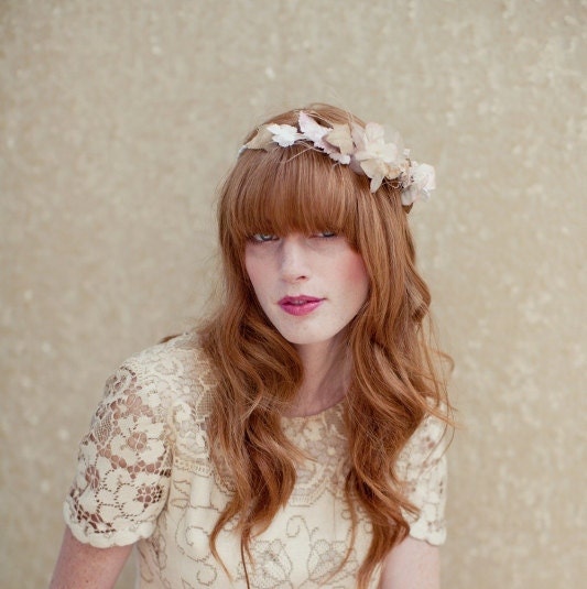 Bridal Crown, Flower Crown, Tiara, Head Wreath, Wedding Headpiece, Bridal Hair Piece, Harmony Bridal Halo Made to Order, Ships in 1 Month
