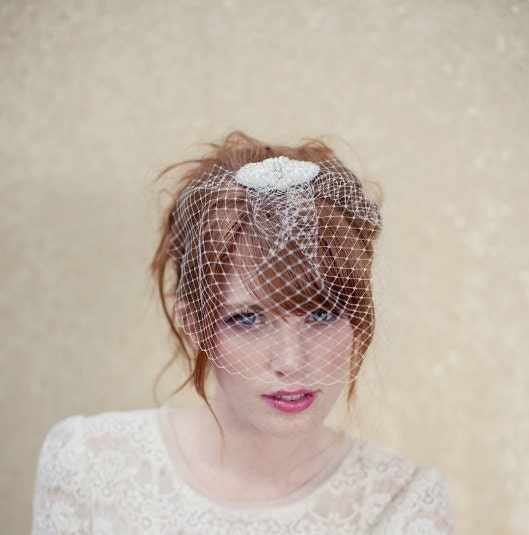Birdcage veil, vintage inspired bandeau veil, russian veiling, cage veil, wedding headpiece, Sienna Ships in 1 Month