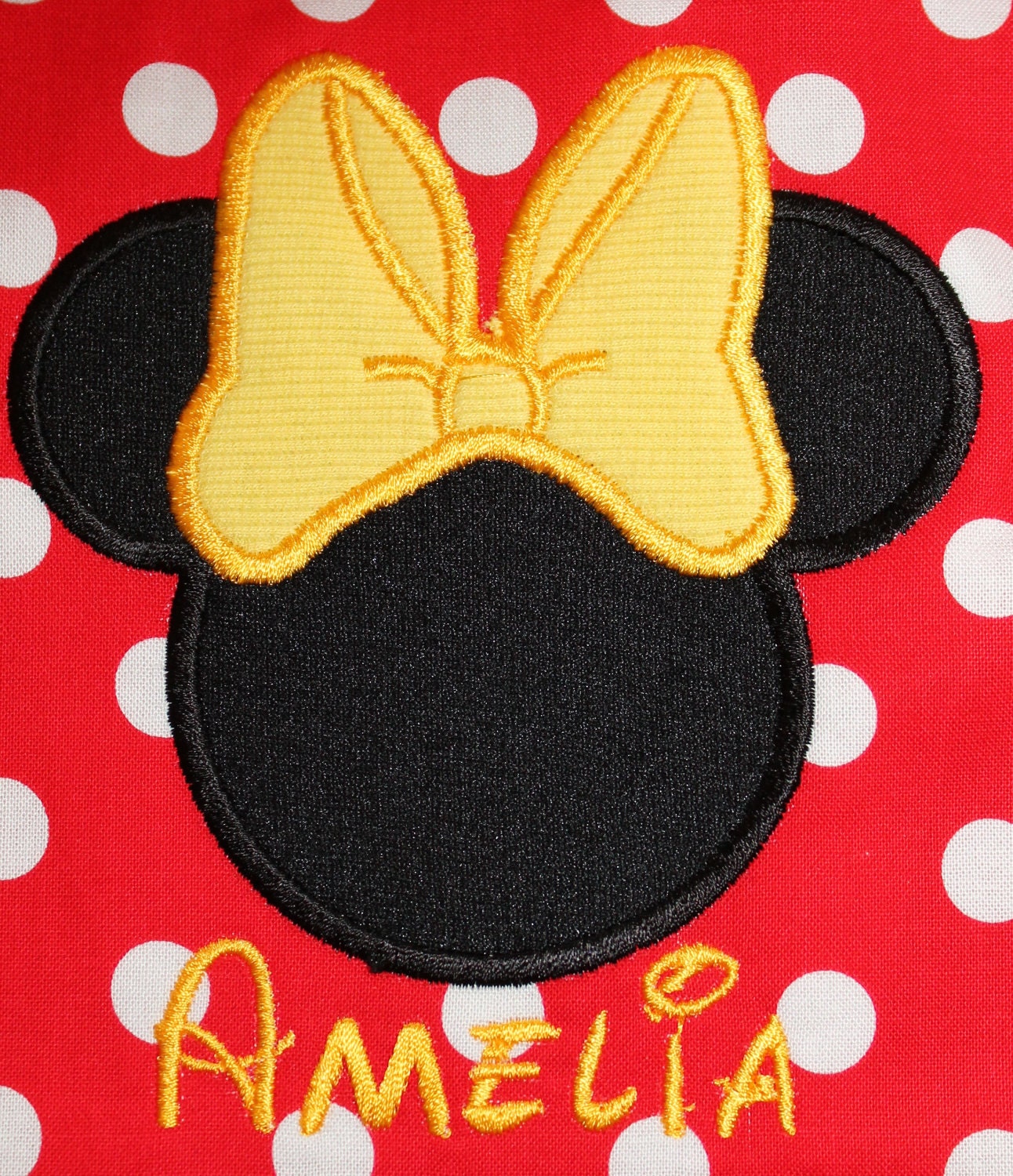 Minnie Mouse Pillowcase Dress Dresses ON SALE applique personalized boutique Michael Miller fabric red white black dots Disney vacation