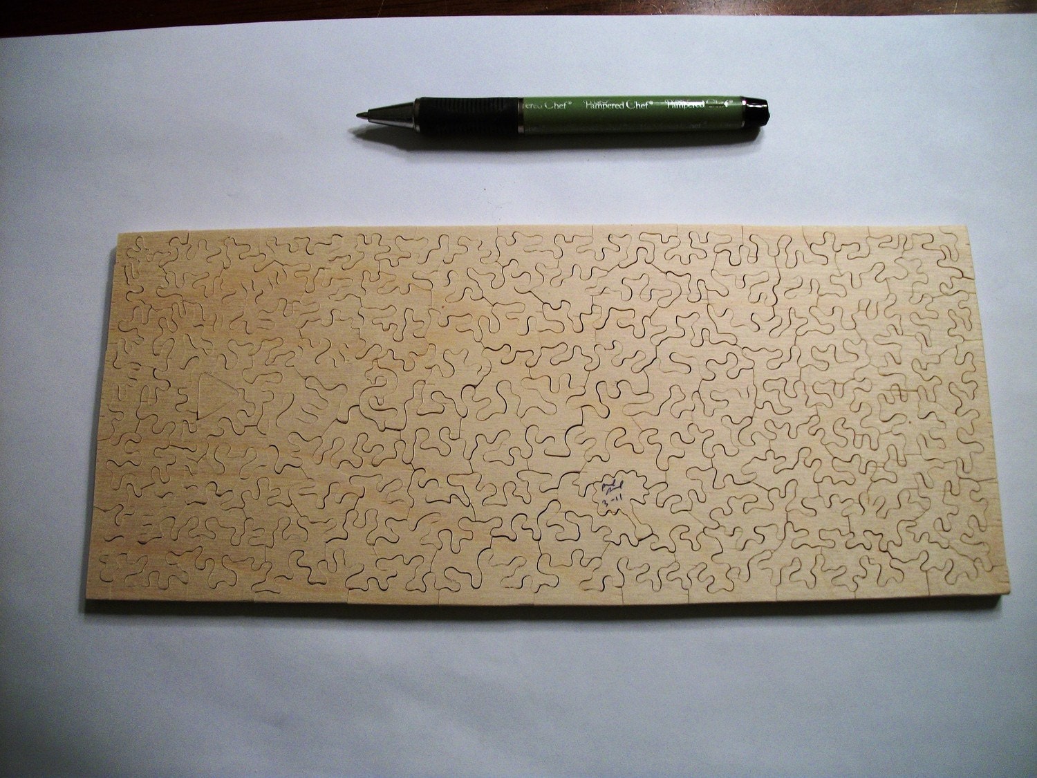 Hand Cut Wooden Jigsaw Puzzle. Dollar bill. Over 100 pieces. Original