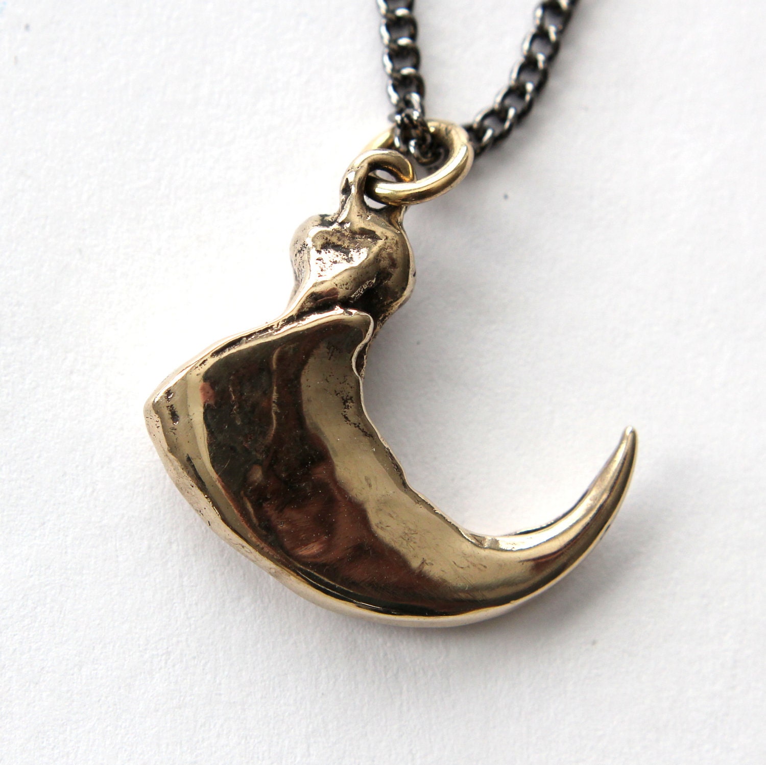 3D Bronze Lynx Claw Necklace Wild Cat Claw