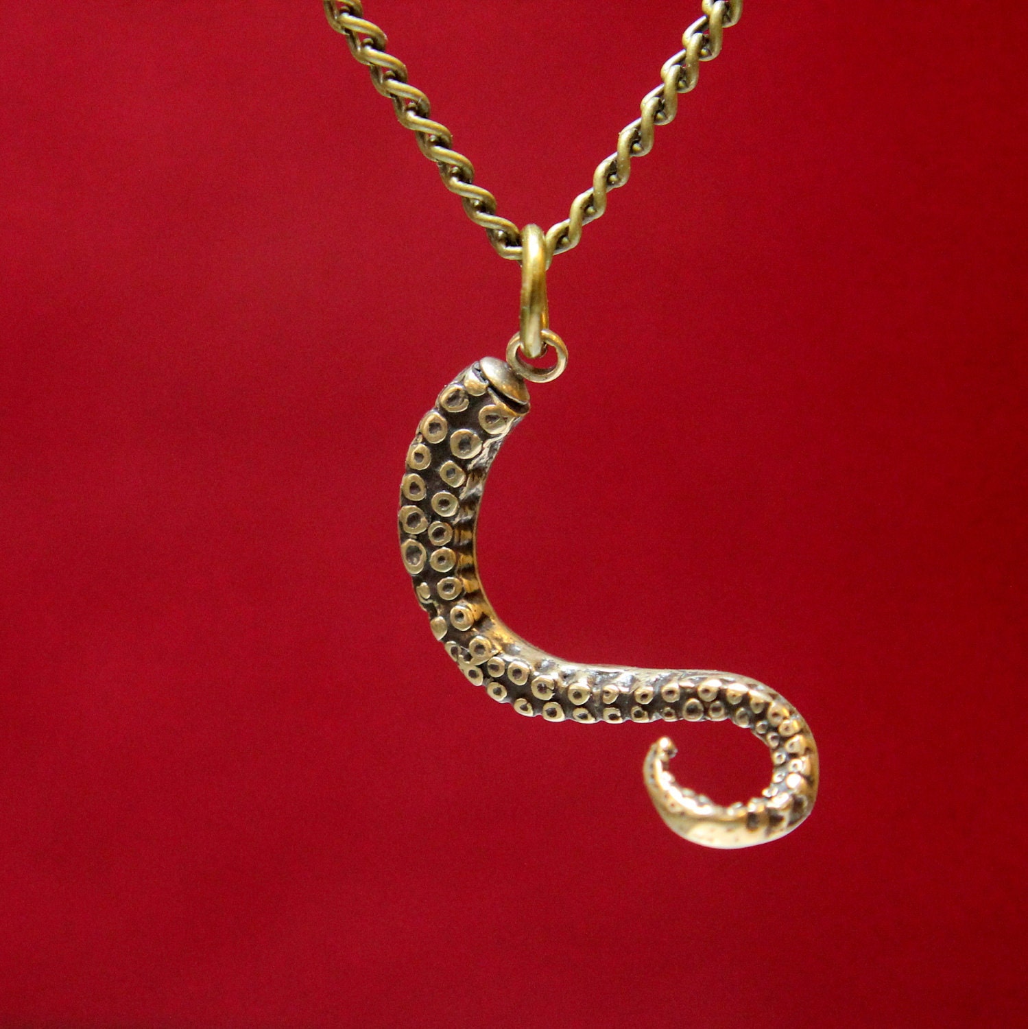 Octopus Tentacle Necklace in Solid bronze