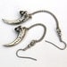 Owl Talon Claw Earrings in White Bronze