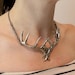 Antler Choker Necklace In Solid White Bronze