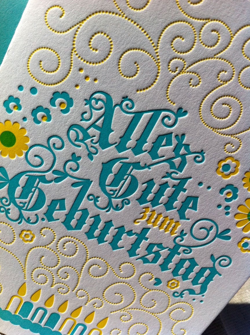 Letterpressed German Occasion Card Set (5 cards)