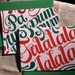 2 pack Variety Letterpress Holiday Cards (red and green) - Falalalala & Parumpumpumpum