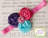 Springtime Treat-  Hot Pink, Turquoise and Grape Hair Accessory