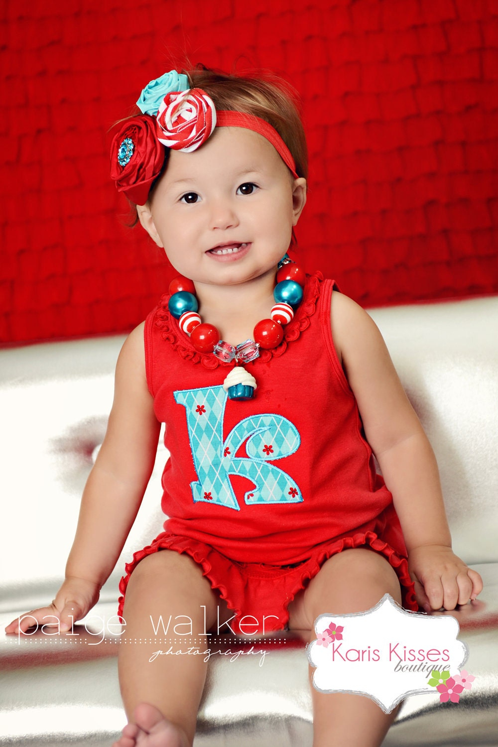4th of July...Red, White and Turquoise Hair Accessory