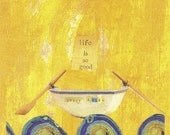Life is so good, sweet angel greeting card