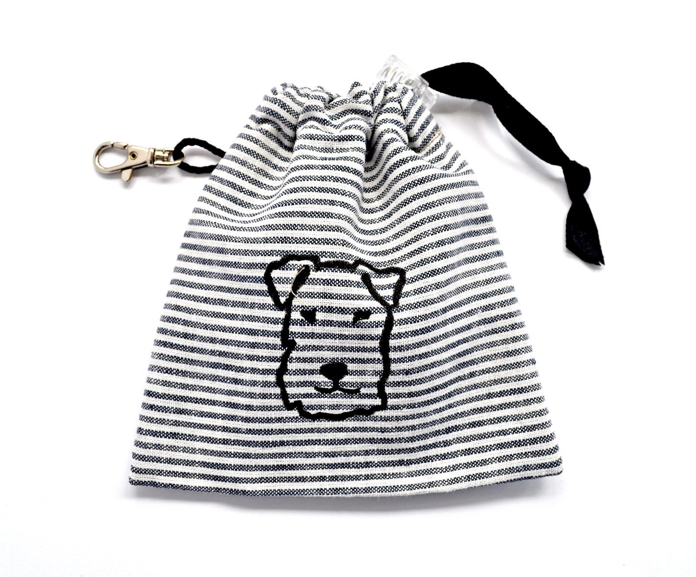 Grey Stripe Dog Tidy Pouch - Terrier Print