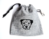 Grey Stripe Dog Tidy Pouch - Border Terrier Print