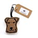 Terrier Head Keyring - Check Linen