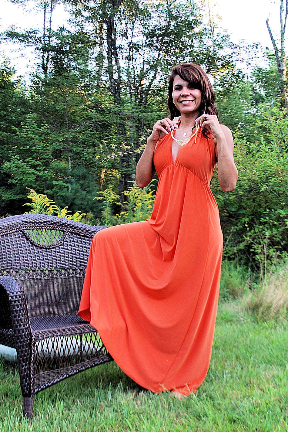ORNELLA  light and flowy summer dress, super soft Micro Jersey, any color, halter neck, super flowy by SashCouture