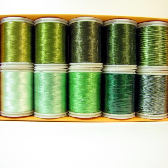 WonderFil 40 Weight Rayon Green Thread Pack