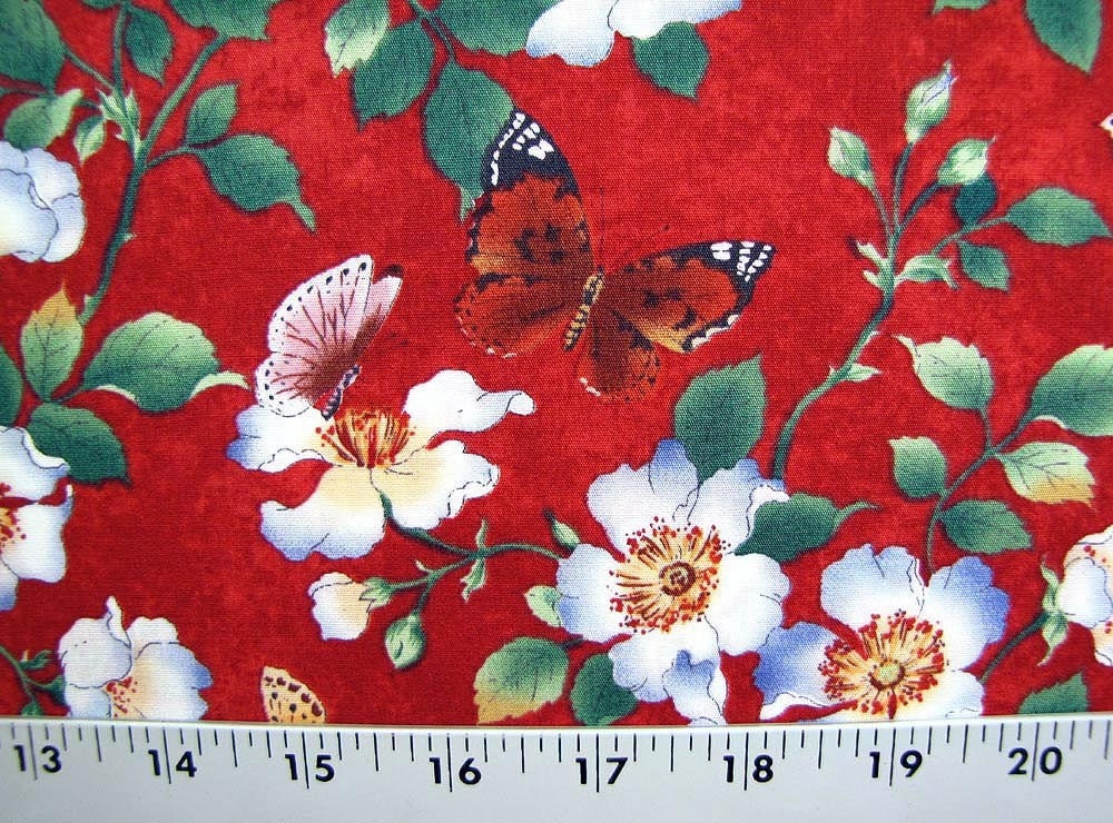 Seattle Bay Fabric Roses and Butterflies