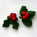 Mistletoe ornament hanging brooch holiday traditional Christmas decor English Winter Weddings decoration green white red mint kiss wool gift