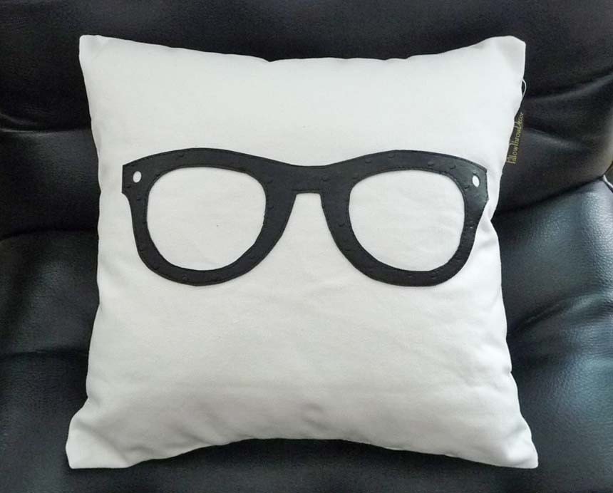 Geek Throw Pillow, College Nerd with Black Glasses, Unique, Fathers Day Gift, Graduation Gift, College Dorm Decor, Nerdy Teen,16x16