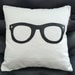 Geek Throw Pillow, College Nerd with Black Glasses, Unique, Fathers Day Gift, Graduation Gift, College Dorm Decor, Nerdy Teen,16x16