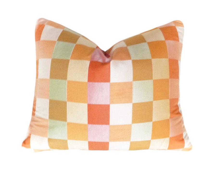Colorful Pillows, Orange Pink Pillow, SALE, Cushion Covers, Decorative Accent Couch Pillow, Eclectic, Home Decor, 12x18
