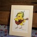 YELLOW BIRD PLAYING GUITAR. print of an original watercolor
