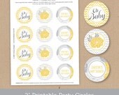 Chevron Printable Cupcake Toppers, Gift Tags, or Stickers, Pesonalized and Custom - Oh Baby