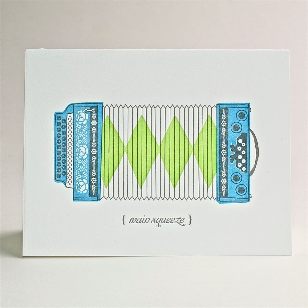 Main Squeeze, letterpress card