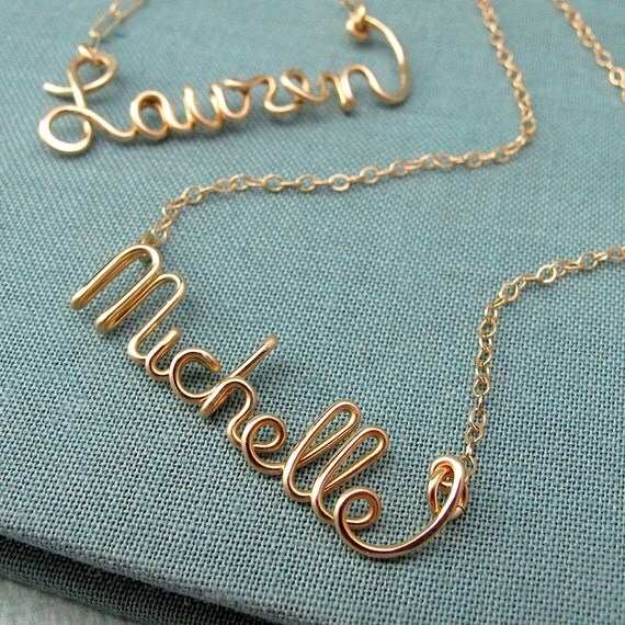 Custom 14k GF Script Name Necklace