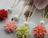 Set of 5 - bridesmaids necklace, wedding jewelry WN-G9 (Custom order - you choose your colour)