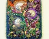 OCEANA Raised Texture Beaded Wall Tapestry