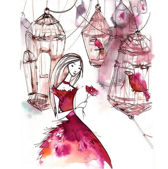 bird cage-8.5x11 print