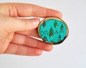 dream wood brooch eco-friendly illustrated wooden pin