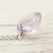 Rose De France Amethyst Simple Necklace in Sterling Silver / AAA pink violet February Birthstone / pastel faceted brilliant diamond cut