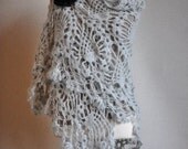 Grey Creative Turkish Shawl With the Rose,For Spring&Summer Gift,Turkish Creation,Cottega Style,High Fashion Wrap