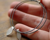 Sterling Silver Petal and Oxidized Circle Earrings - Quip Hoops