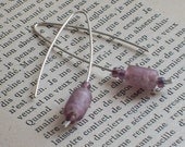 Lavender and Sterling Silver Earrings