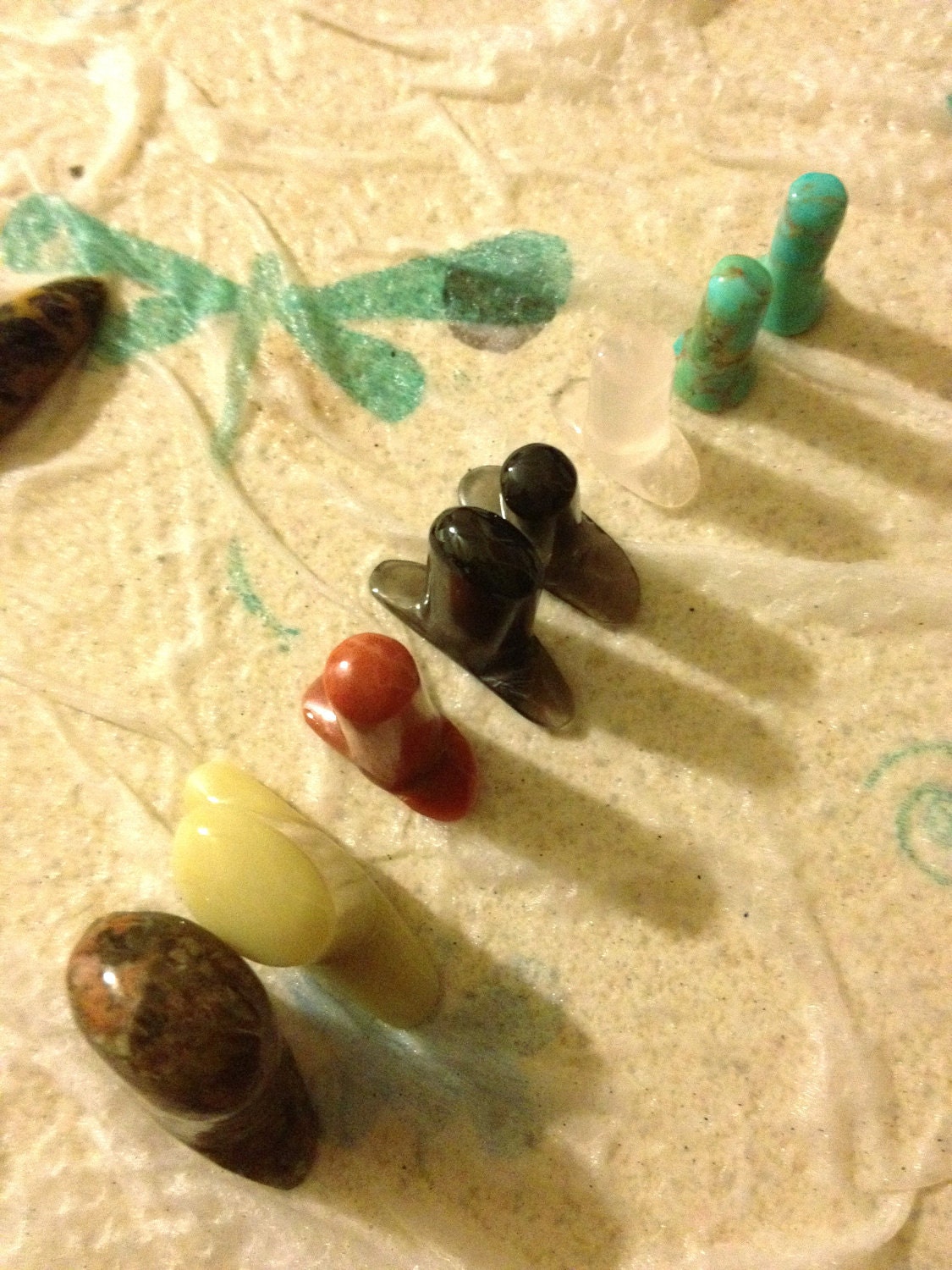 Small gauge round stone labret sizes 4 gauge to 0 gauge