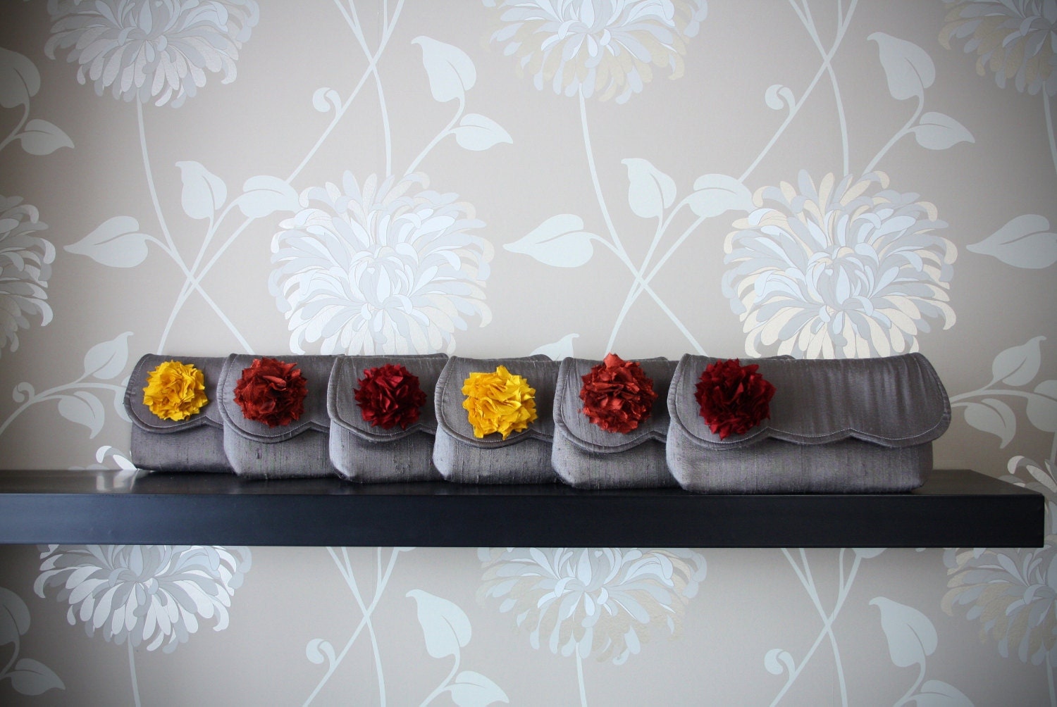 autumn colors perfect as bridesmaid gifts... dupioni silk clutches in your colors