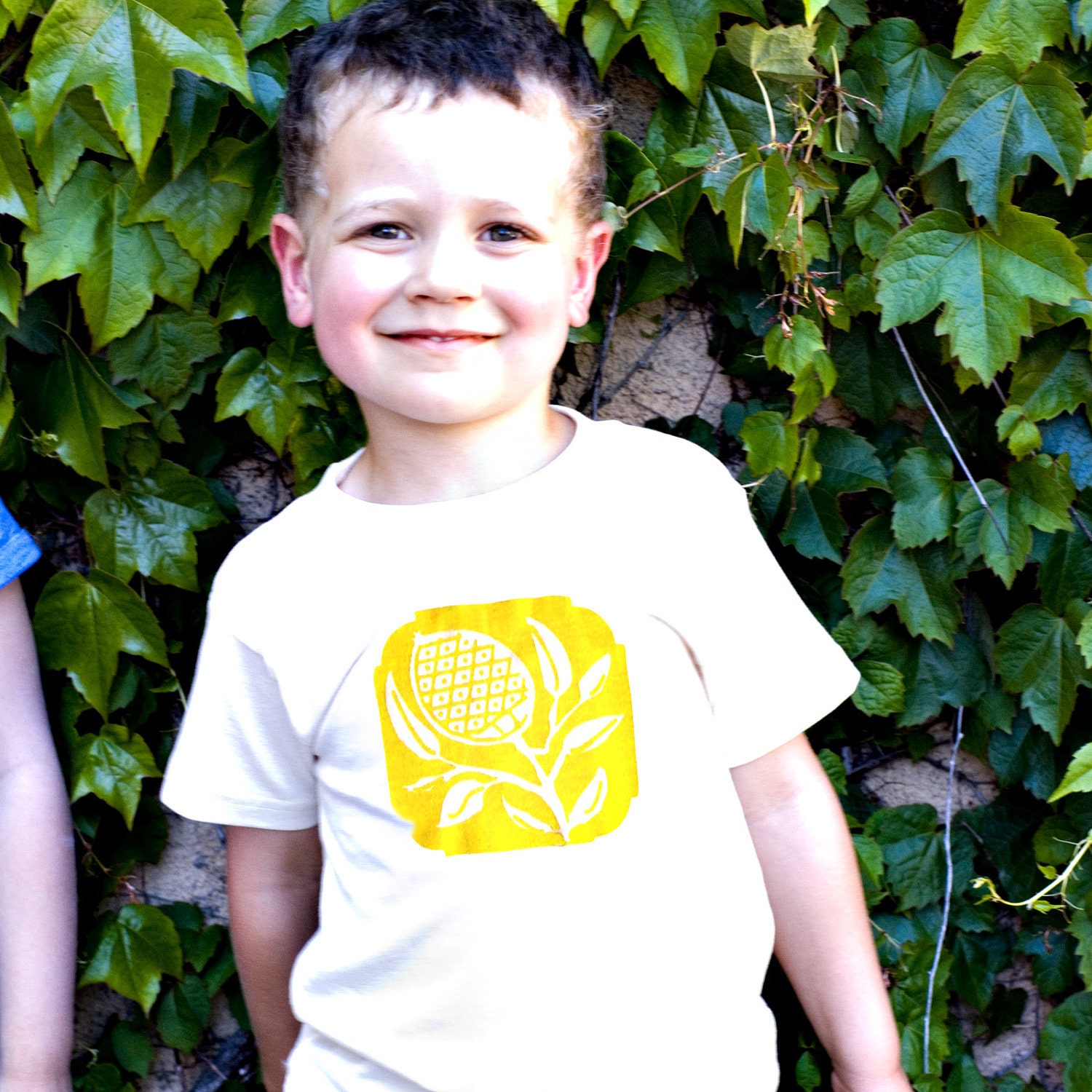 thistle organic tee - lemon/natural - toddler boy or girl tshirt - 2-3 years - SALE