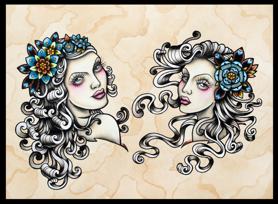 S-Cut Girls Tattoo Art - Print